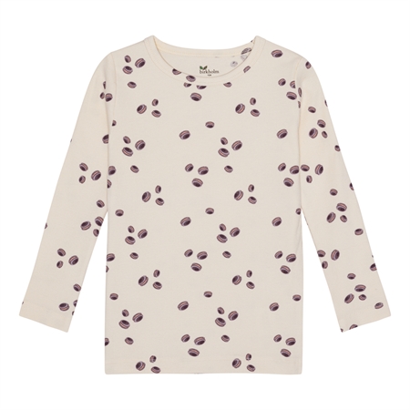 Birkholm Rib Bluse Macarons Beige Lilla Langærmet Kvalitet